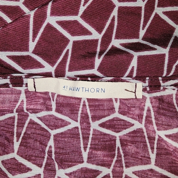 41 Hawthorn Renesme Geo Cube Jersey Faux Wrap Purple Gray XS Workwear Casual - Picture 7 of 8